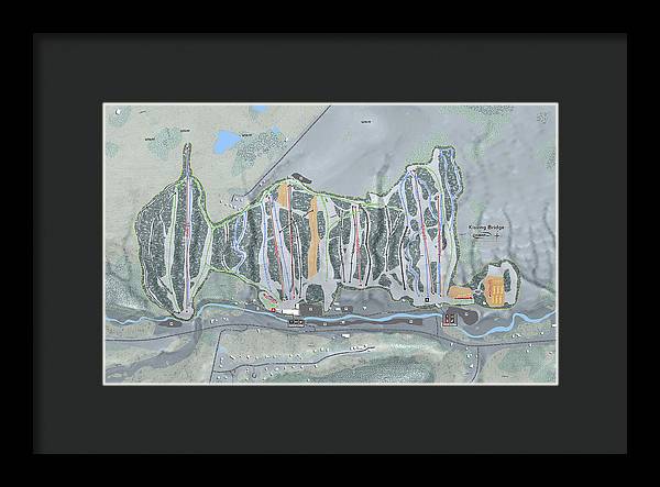 Kissing Bridge Ski Trail Map - Framed Print - Powderaddicts