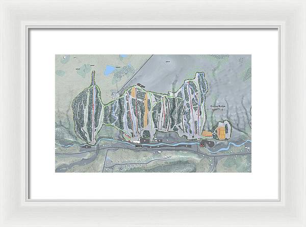 Kissing Bridge Ski Trail Map - Framed Print - Powderaddicts