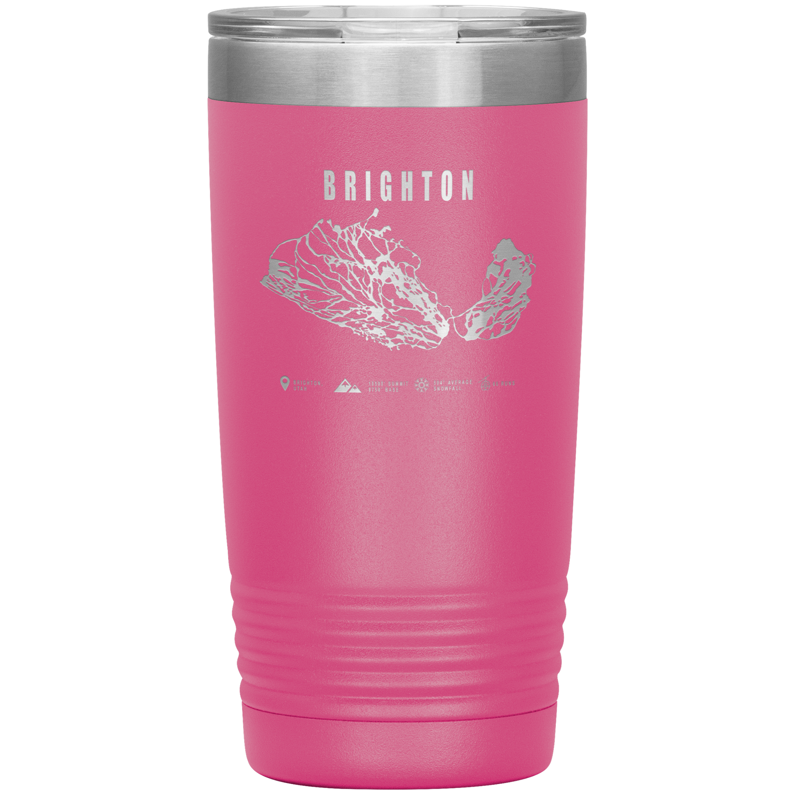 Brighton,Utah Ski Trail Map 20oz Tumbler - Powderaddicts