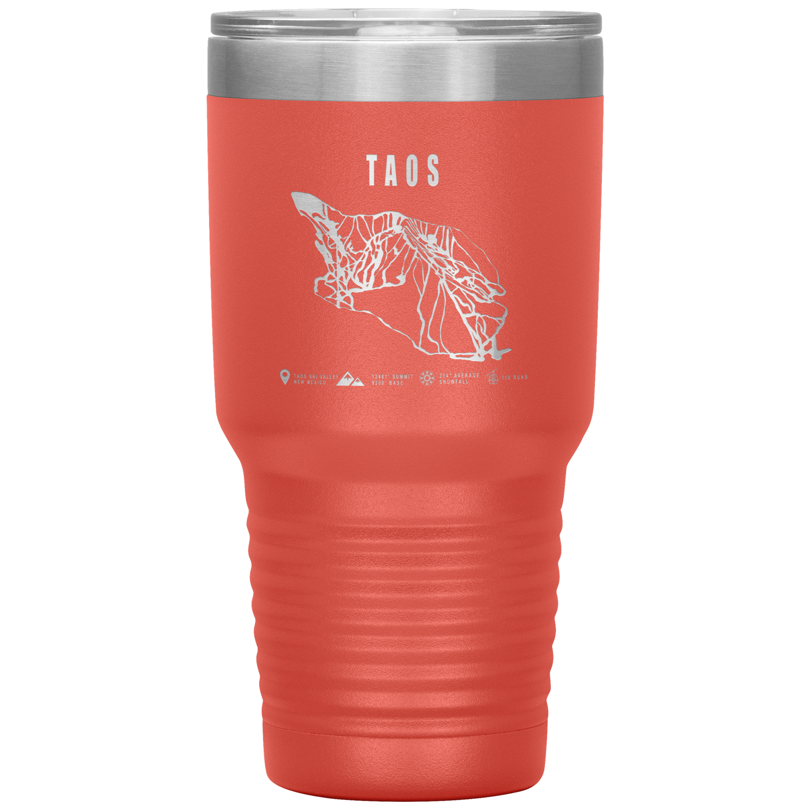Taos, New Mexico Ski Trail Map 30oz Tumbler - Powderaddicts