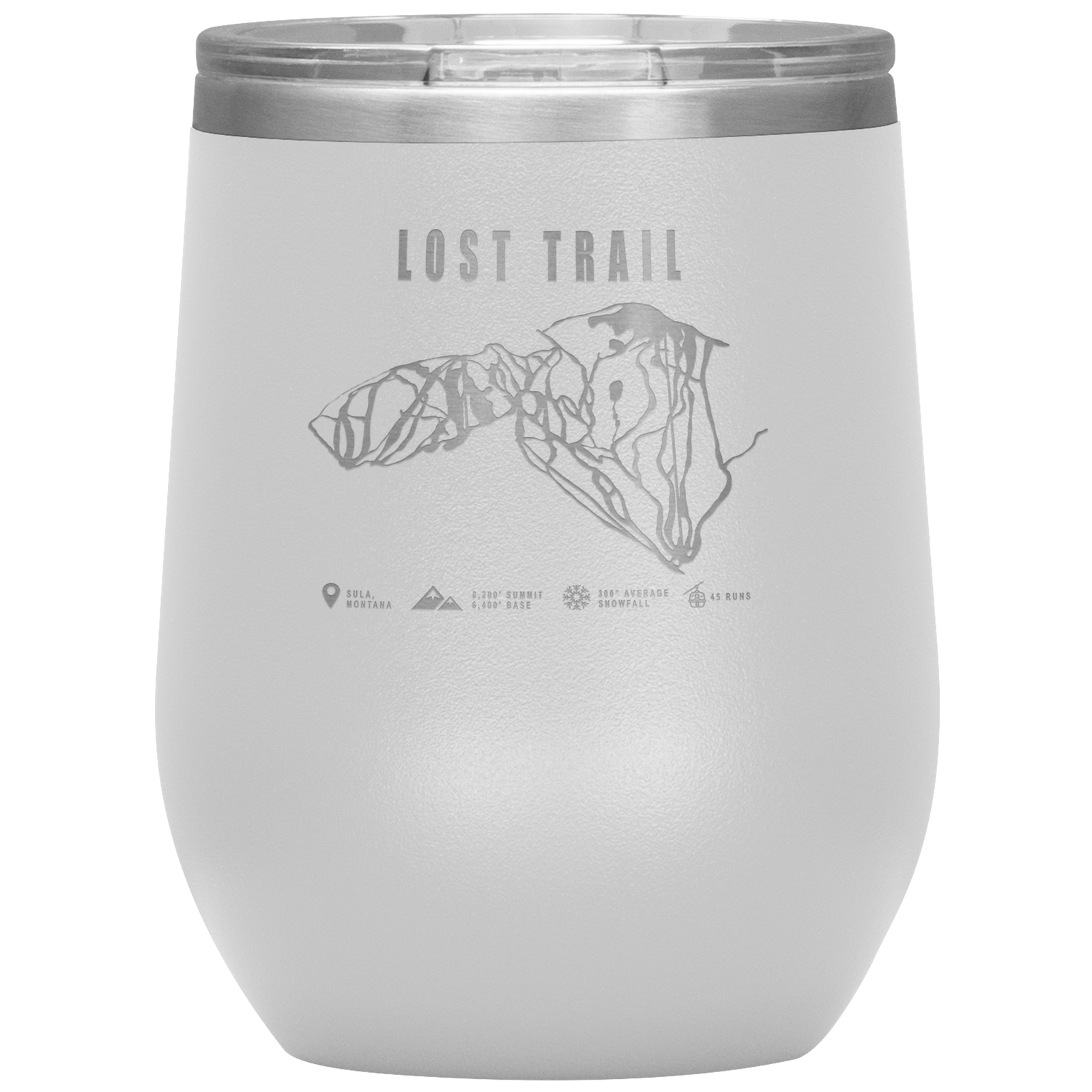 Lost Trail Montana Ski Trail Map Wine 12oz Tumbler - Powderaddicts