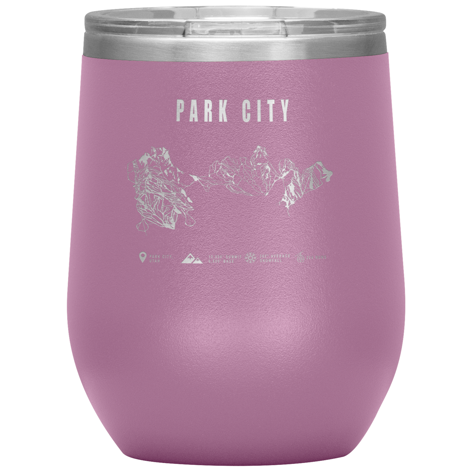 Park city,Utah Ski Trail Map Wine 12oz Tumbler - Powderaddicts