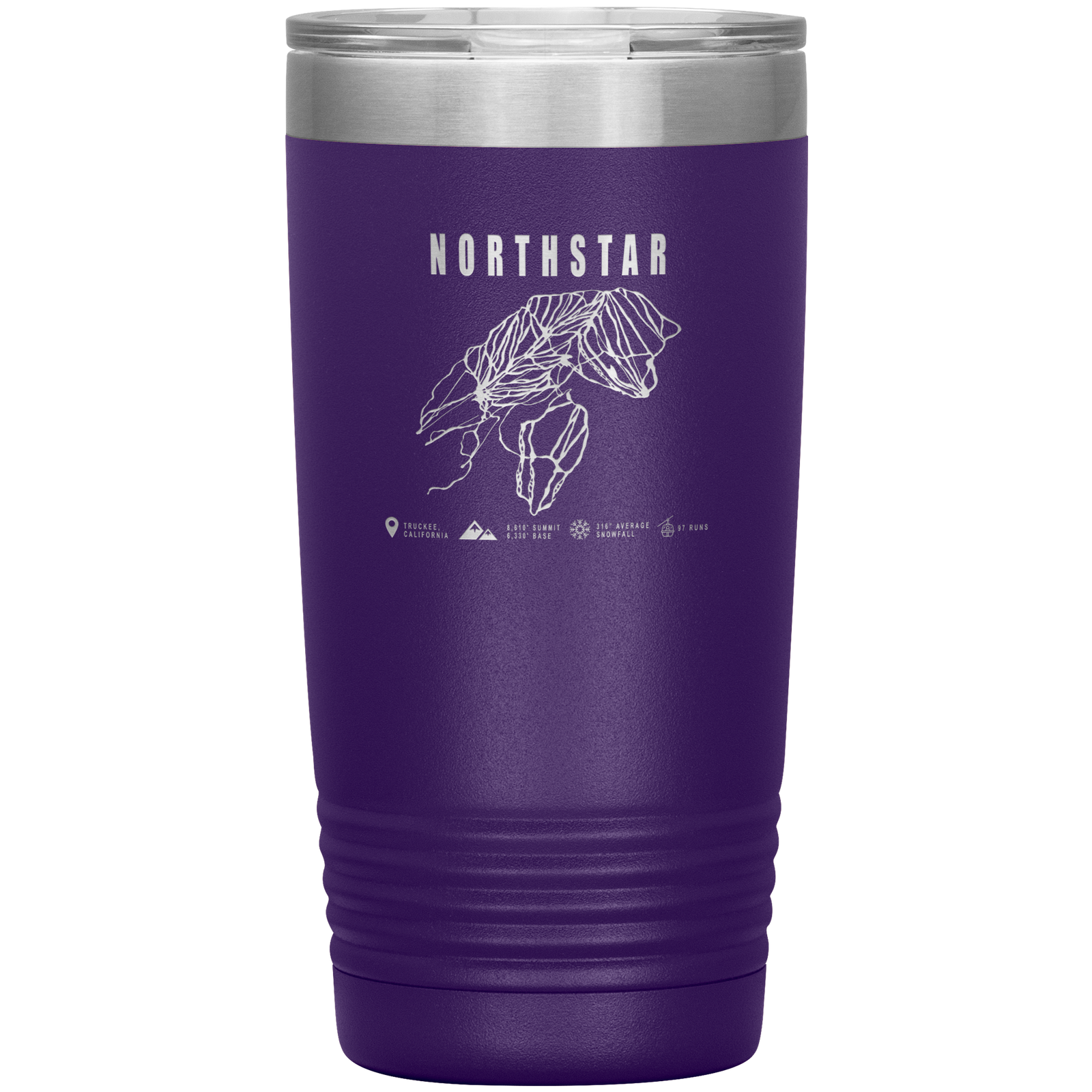 Northstar, California Ski Trail Map 20oz Tumbler - Powderaddicts