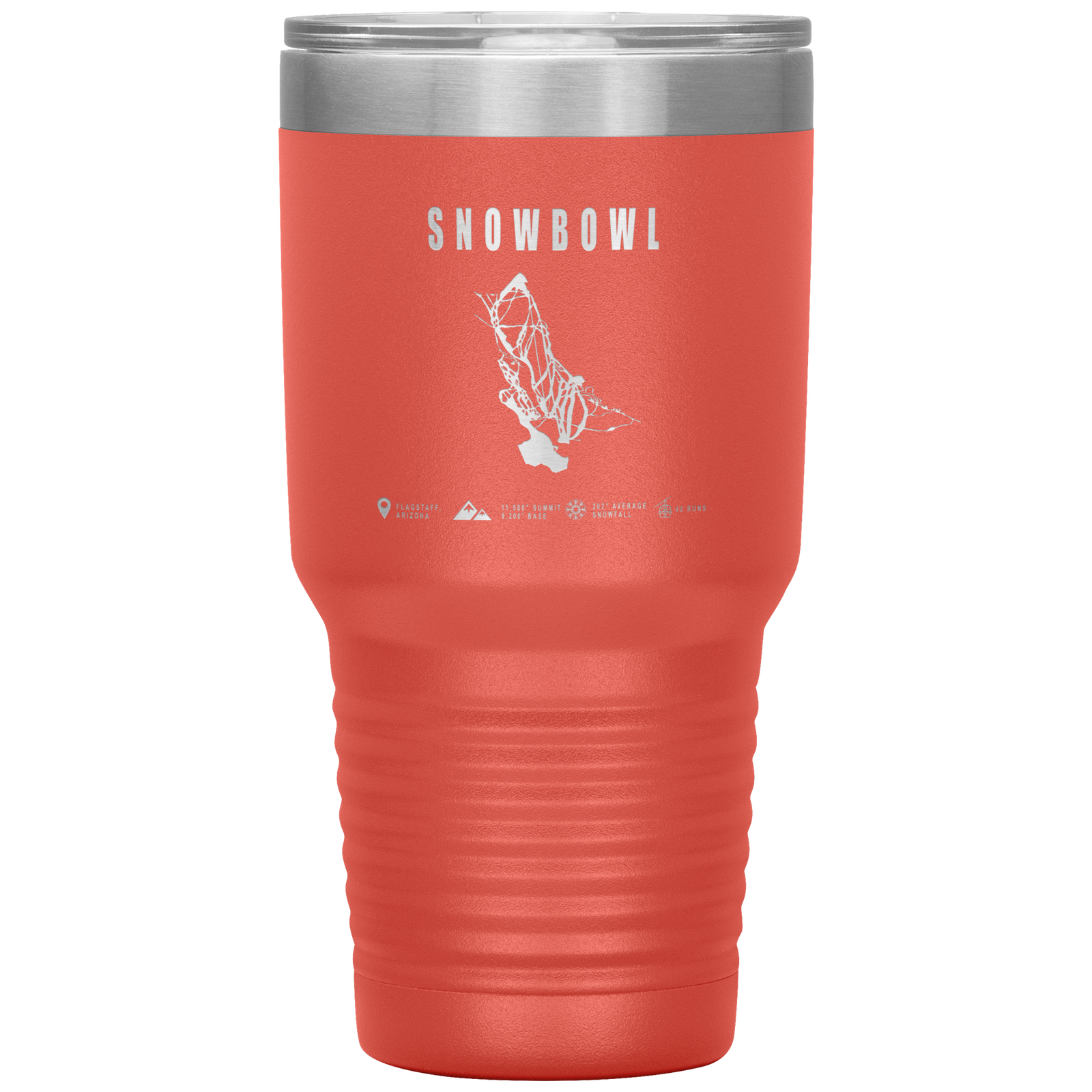 Snowbowl, Arizona Ski Trail Map 30oz Tumbler - Powderaddicts