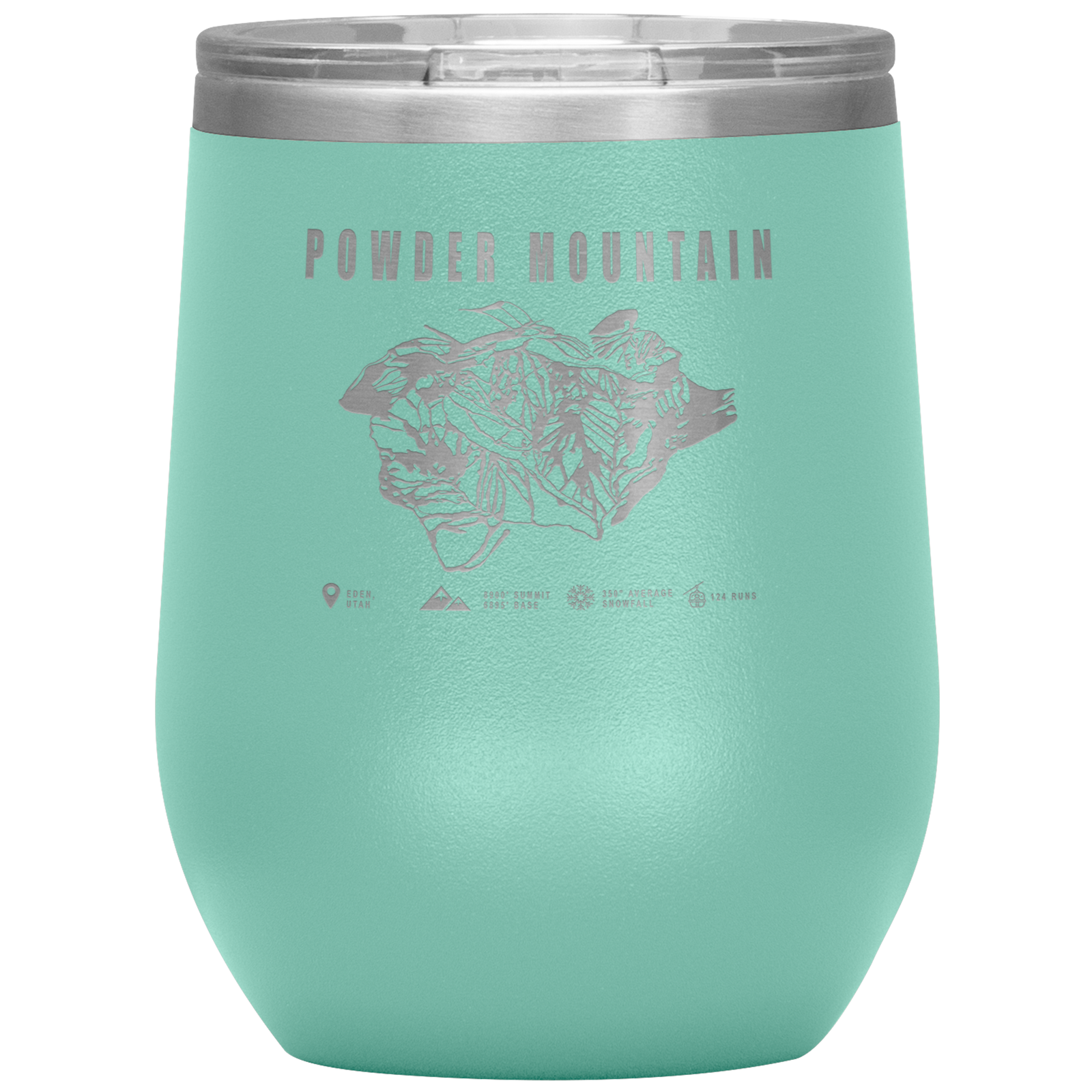Powder Mountain,Utah Ski Trail Map Wine 12oz Tumbler - Powderaddicts