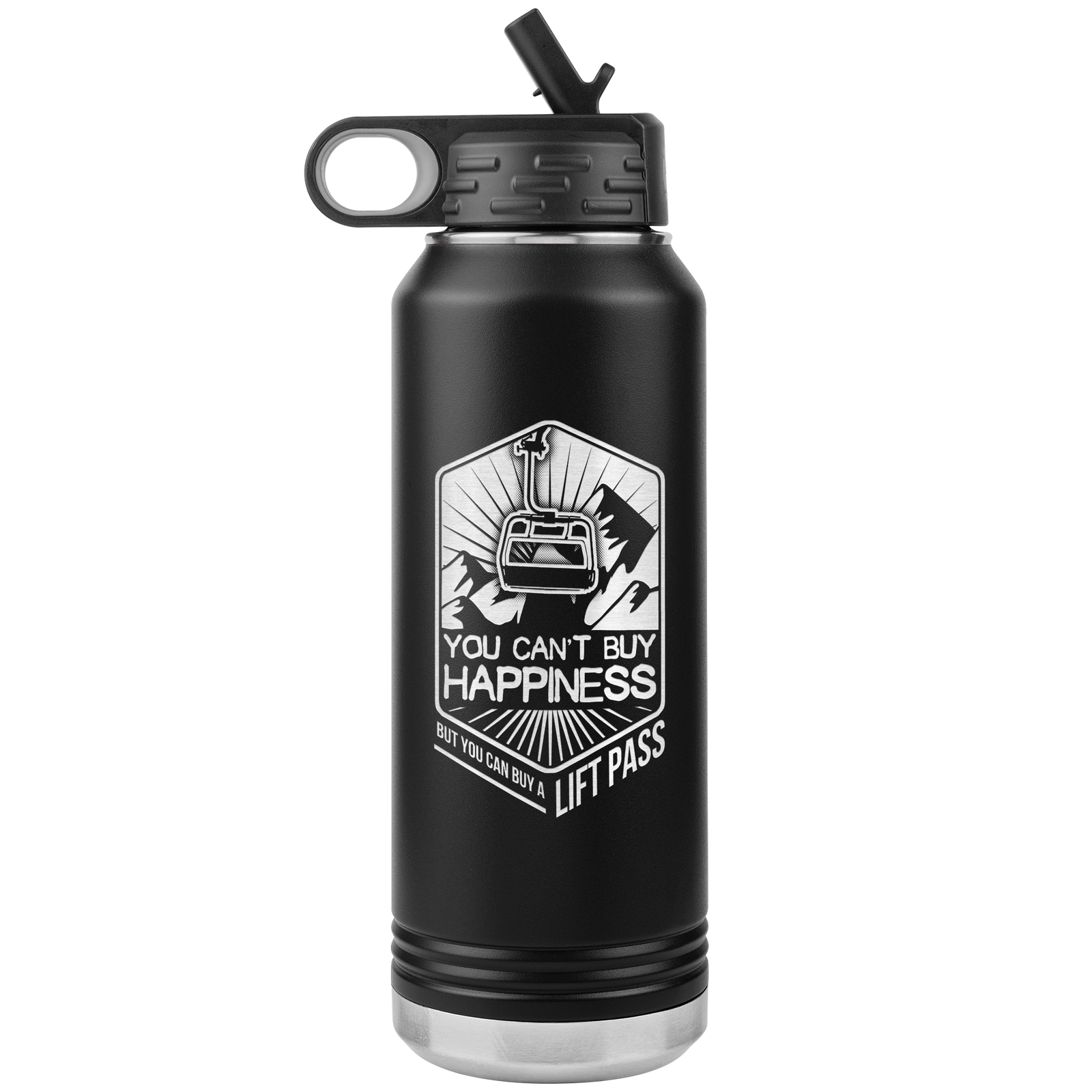 You Can't Buy Happiness But You Can Buy A Lift Pass 32oz Water Bottle Tumbler - Powderaddicts