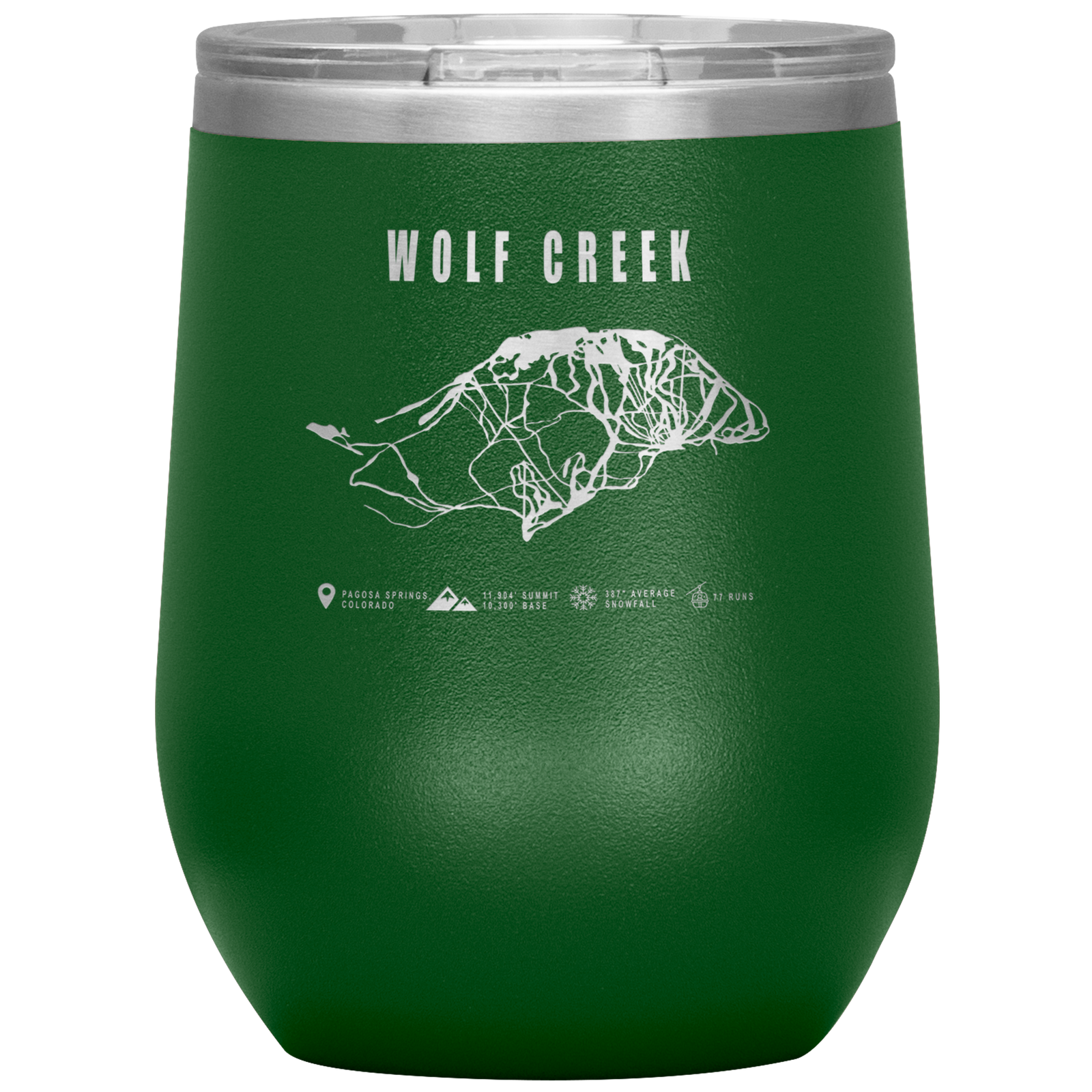 Wolf Creek Colorado Ski Trail Map Wine 12oz Tumbler - Powderaddicts