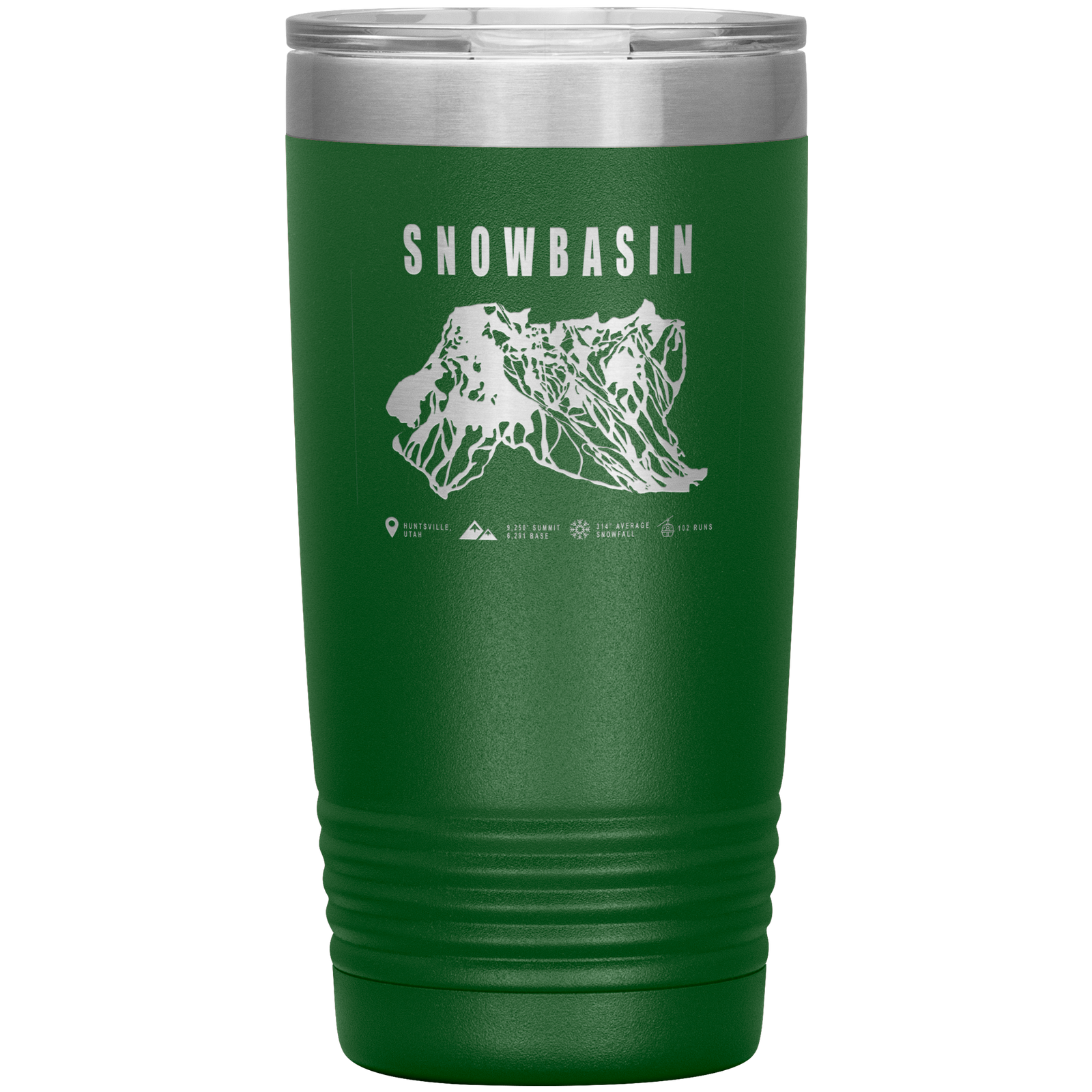 Snowbasin, Utah Ski Trail Map - 20oz Tumbler - Powderaddicts