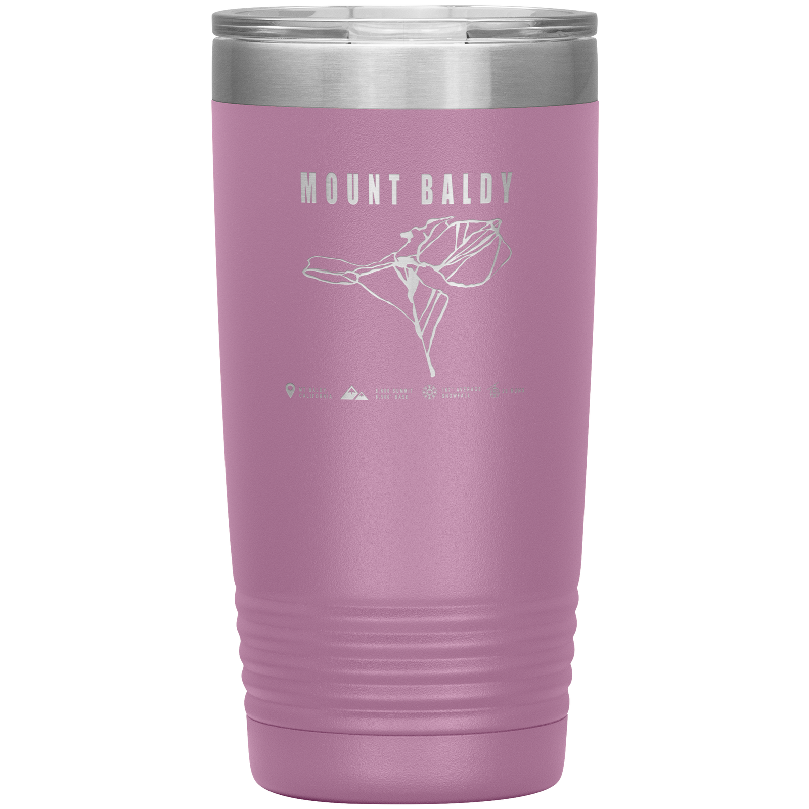 Mount Baldy, California Ski Trail Map 20oz Tumbler - Powderaddicts