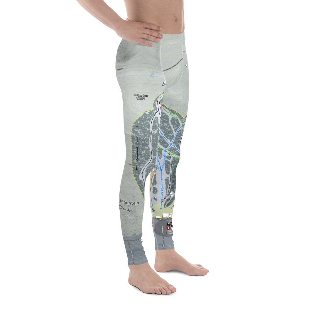 Labrador Mountain, New York Ski Trail Map Men's Base Layer Bottom - Powderaddicts