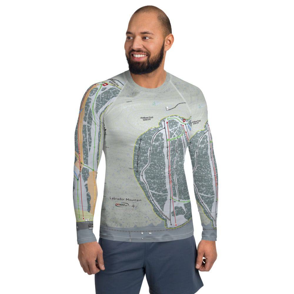Labrador Mountain, New York Ski Trail Map Men's Base Layer Top - Powderaddicts
