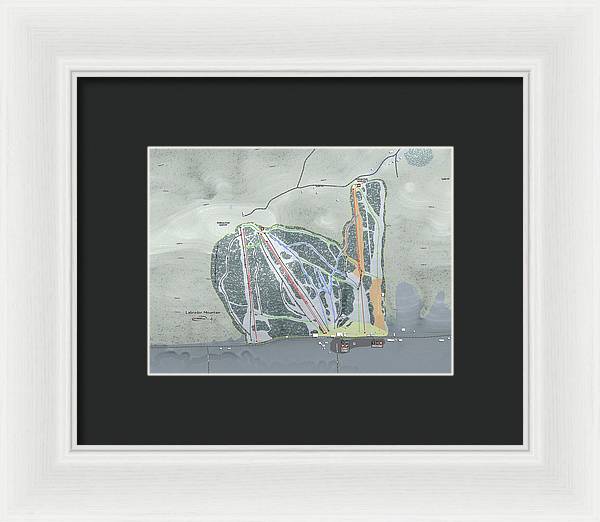 Labrador Mountain Ski Trail Map - Framed Print - Powderaddicts