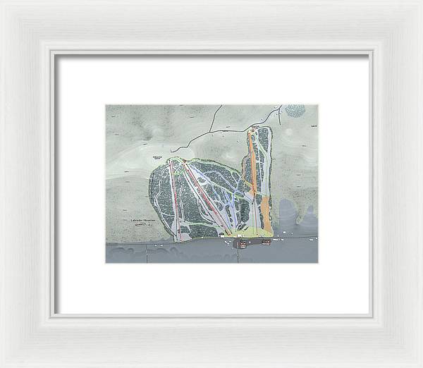 Labrador Mountain Ski Trail Map - Framed Print - Powderaddicts