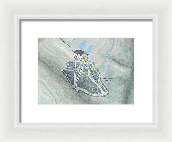 Laurel Mountain Ski Trail Map - Framed Print - Powderaddicts