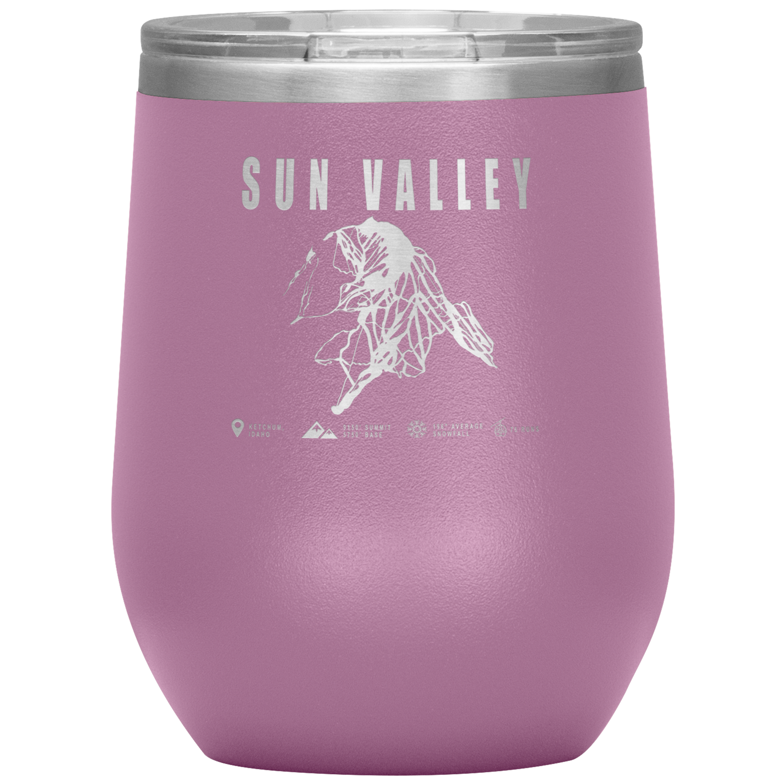 Sun Valley Idaho Ski Trail Map Wine 12oz Tumbler - Powderaddicts