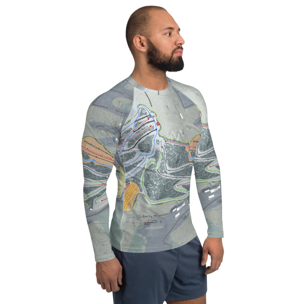 Liberty Mountain, Pennsylvania Ski Trail Map Men's Base Layer Top - Powderaddicts