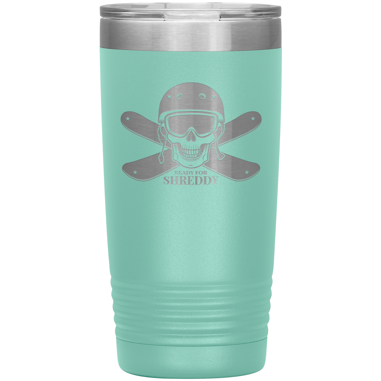 Ready For Shreddy Skeleton Skis 20oz Tumbler - Powderaddicts