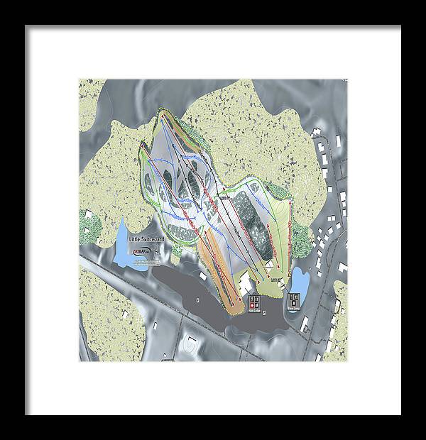 Little Switzerland Ski Trail Map - Framed Print - Powderaddicts