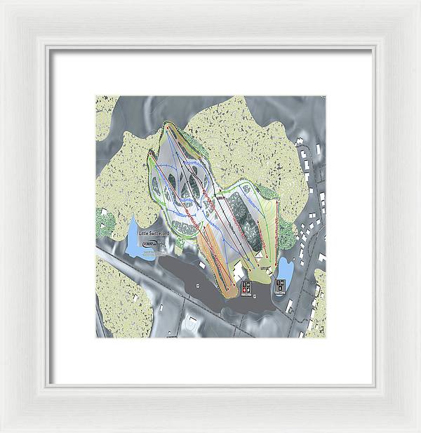 Little Switzerland Ski Trail Map - Framed Print - Powderaddicts