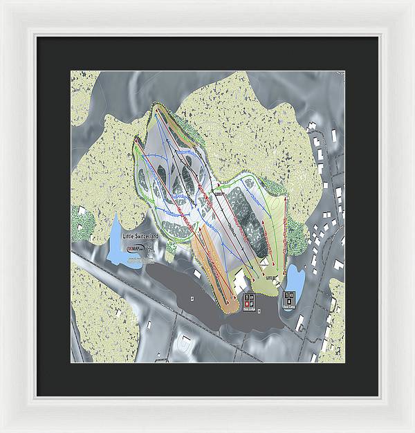 Little Switzerland Ski Trail Map - Framed Print - Powderaddicts