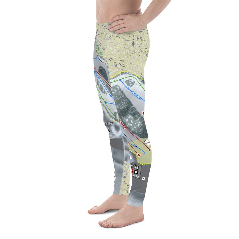Little Switzerland, Wisconsin Ski Trail Map Men's Base Layer Bottom - Powderaddicts