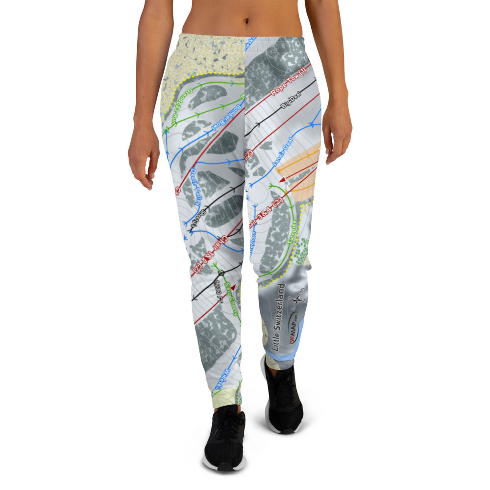 Little Switzerland, Wisconsin Ski Trail Map Women's Mid-Layer - Powderaddicts