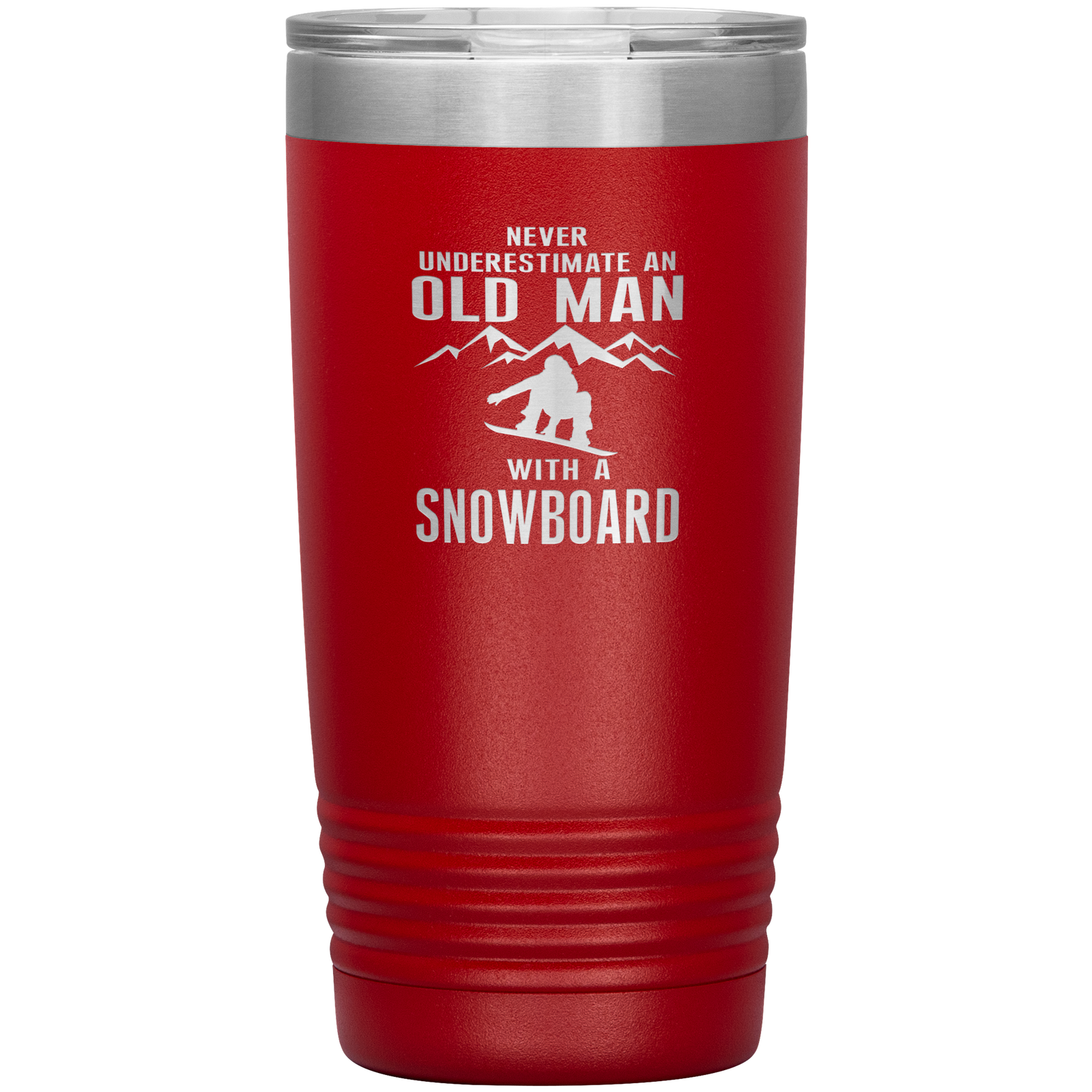 Never Underestimate An Old Man With A Snowboard 20oz Tumbler - Powderaddicts
