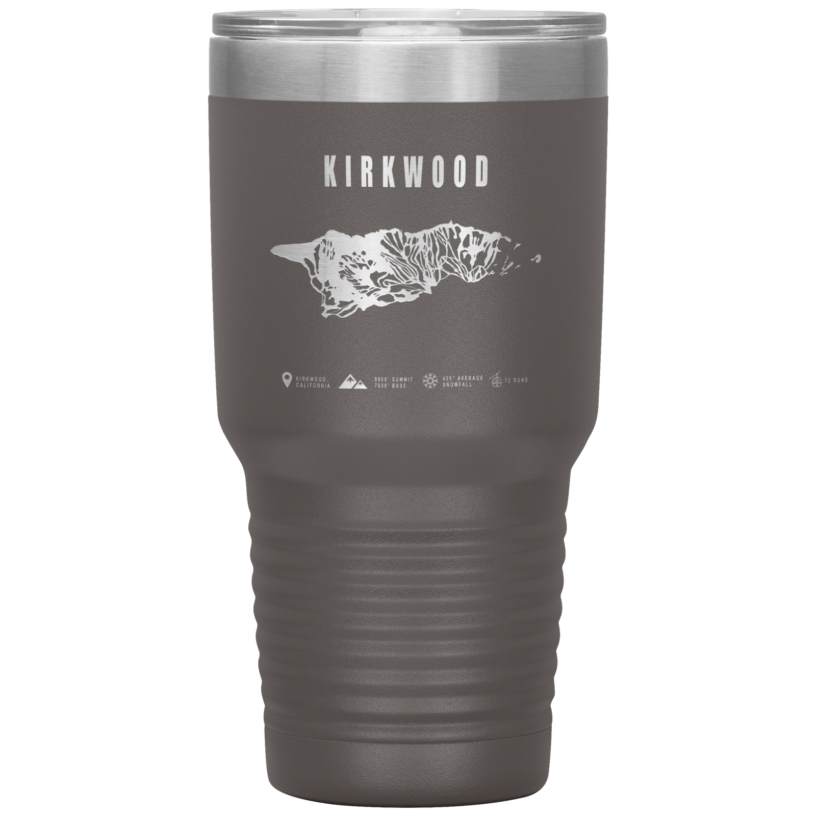 Kirkwood, California Ski Trail Map 30oz Tumbler - Powderaddicts