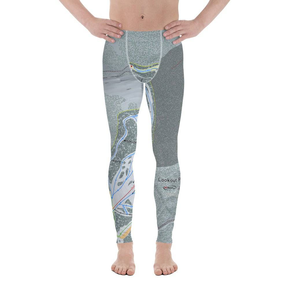 Lookout Pass, Idaho Ski Trail Map Men's Base Layer Bottom - Powderaddicts