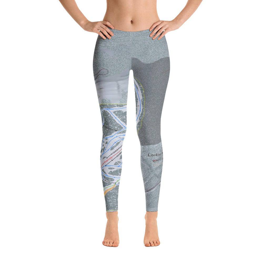 Lookout Pass, Idaho Ski Trail Map Women's Base Layer Bottom - Powderaddicts