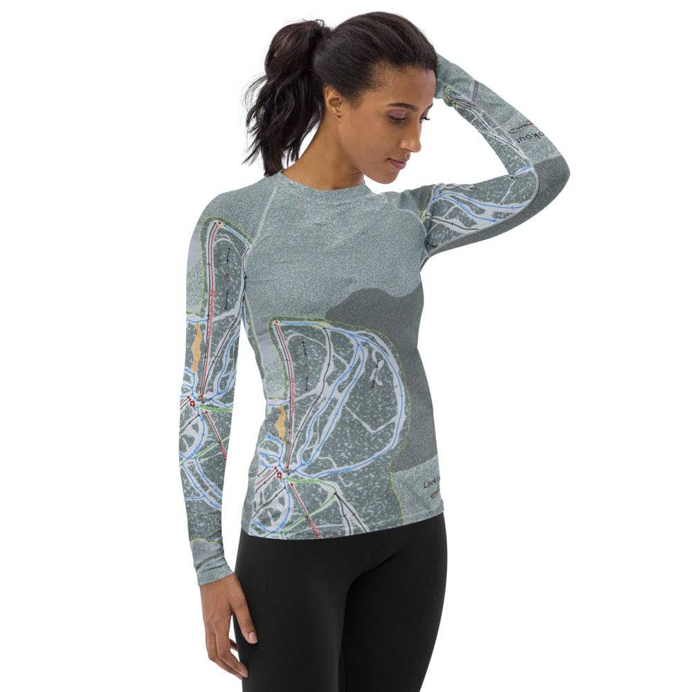Lookout Pass, Idaho Ski Trail Map Women's Base Layer Top - Powderaddicts