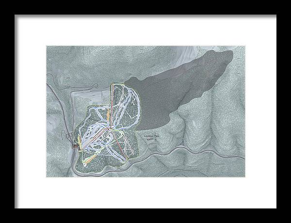 Lookout Pass Ski Trail Map - Framed Print - Powderaddicts