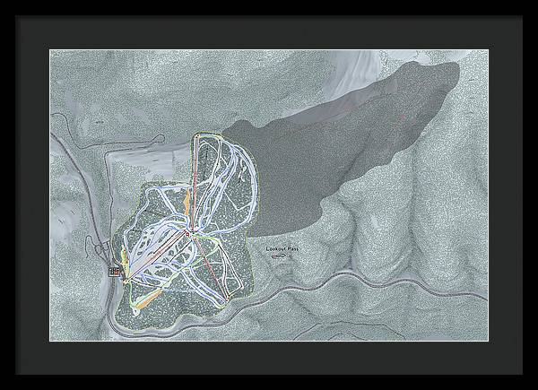 Lookout Pass Ski Trail Map - Framed Print - Powderaddicts