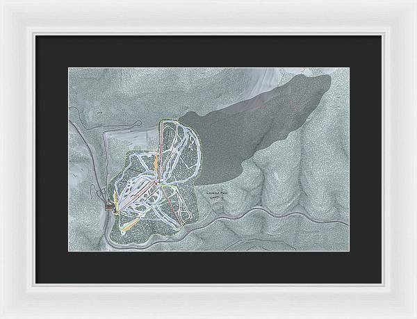 Lookout Pass Ski Trail Map - Framed Print - Powderaddicts