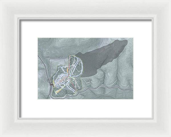 Lookout Pass Ski Trail Map - Framed Print - Powderaddicts
