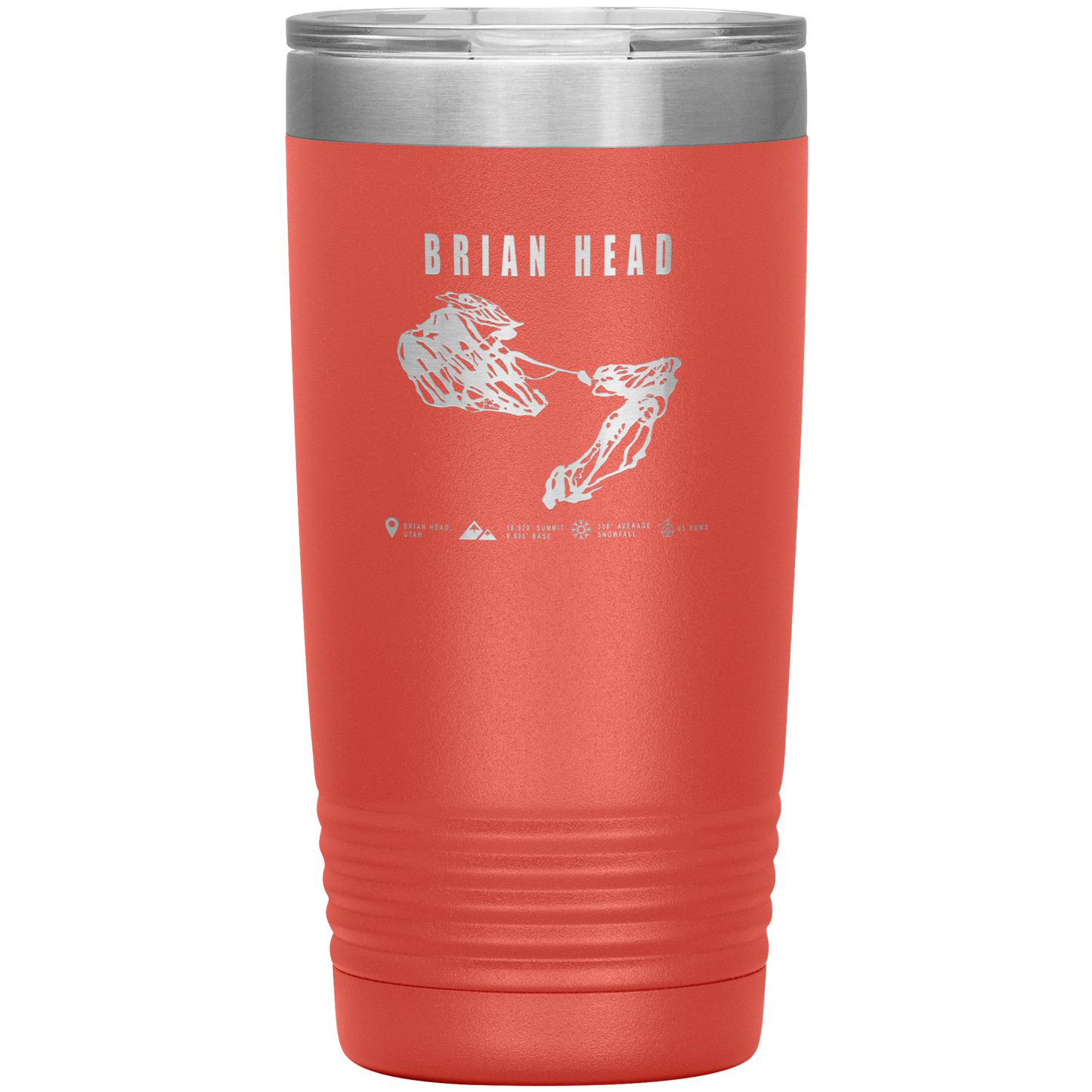 Brian Head,Utah Ski Trail Map 20oz Tumbler - Powderaddicts