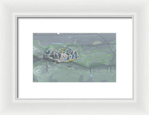 Lost Valley Ski Trail Map - Framed Print - Powderaddicts