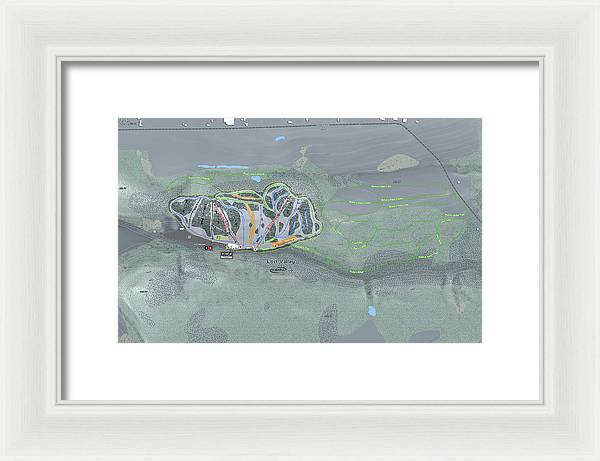 Lost Valley Ski Trail Map - Framed Print - Powderaddicts