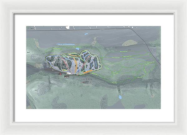 Lost Valley Ski Trail Map - Framed Print - Powderaddicts