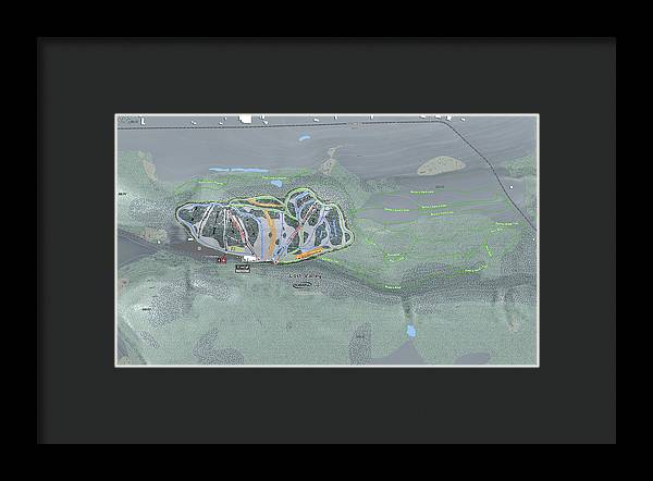 Lost Valley Ski Trail Map - Framed Print - Powderaddicts