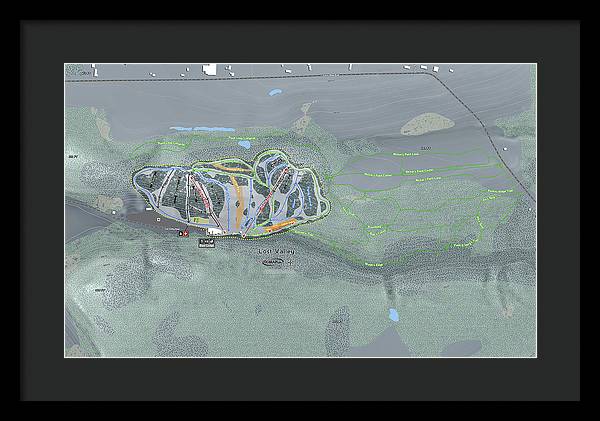 Lost Valley Ski Trail Map - Framed Print - Powderaddicts