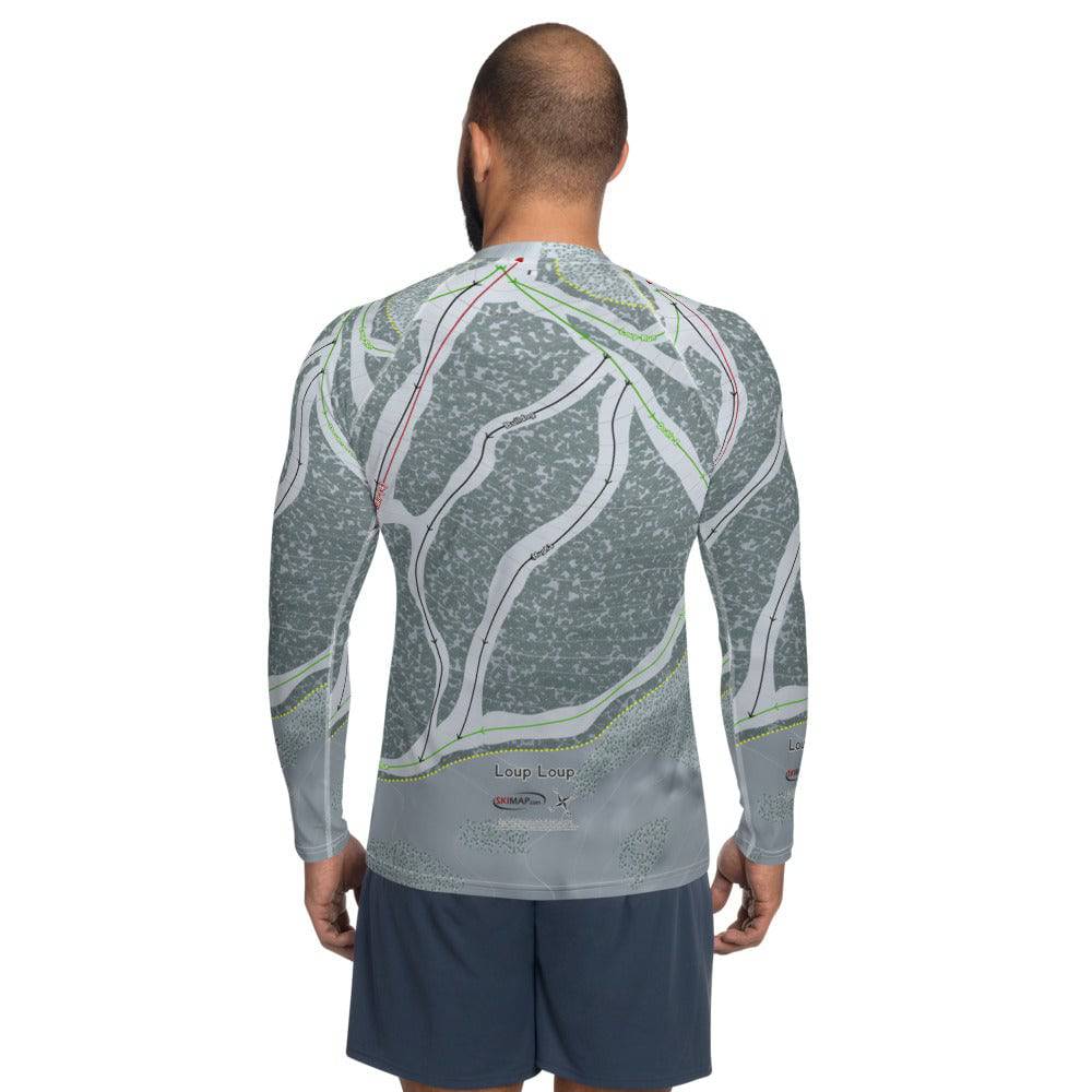 Loup Loup, Washington Ski Trail Map Men's Base Layer Top - Powderaddicts