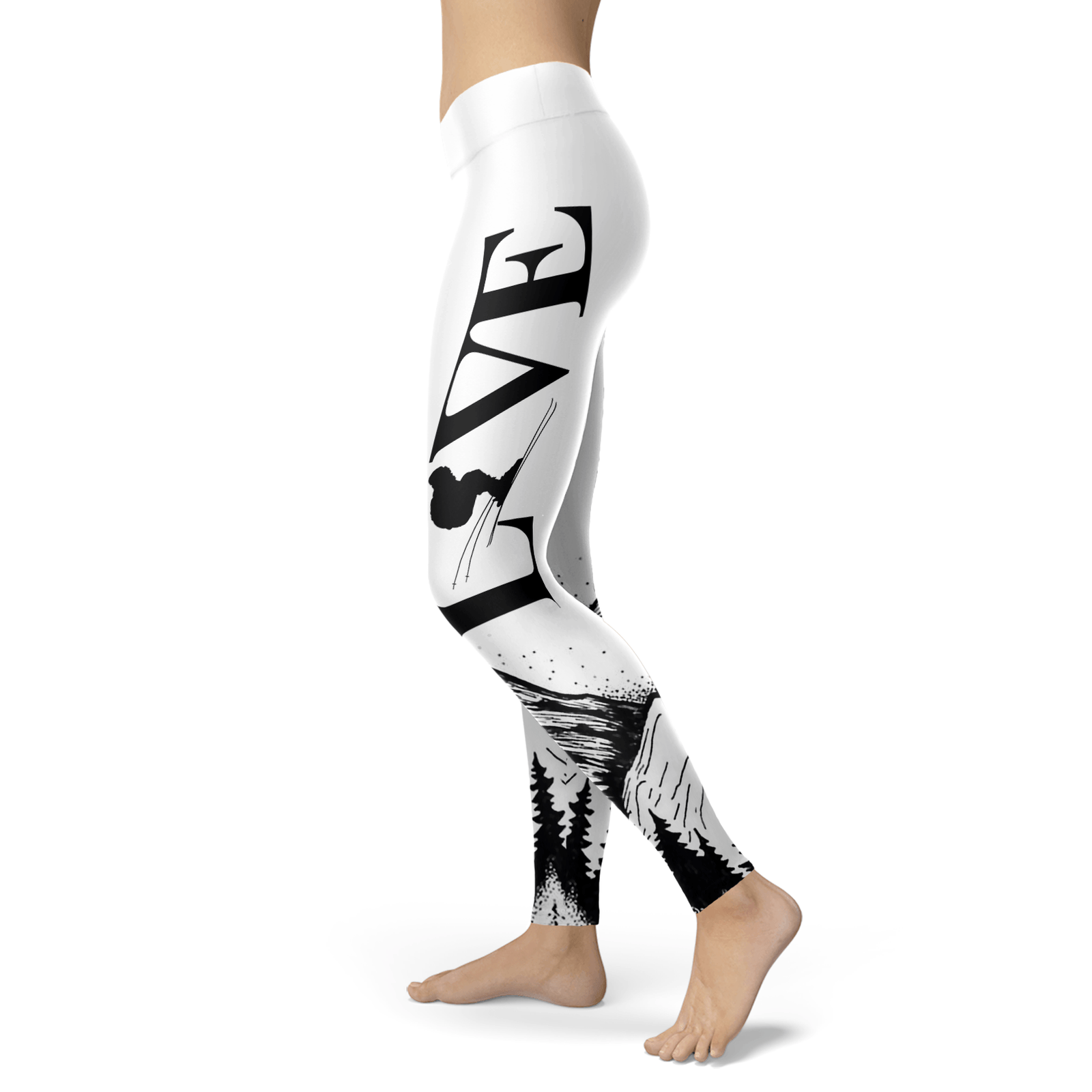 Love Ski All White Leggings - Powderaddicts