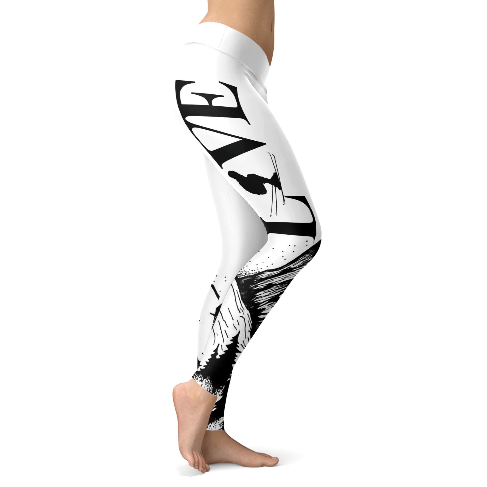 Love Ski All White Leggings - Powderaddicts