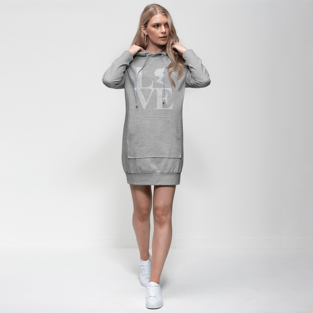 Love Skiing Premium Adult Hoodie Dress - Powderaddicts