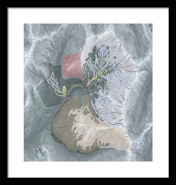 Loveland Ski Trail Map - Framed Print - Powderaddicts