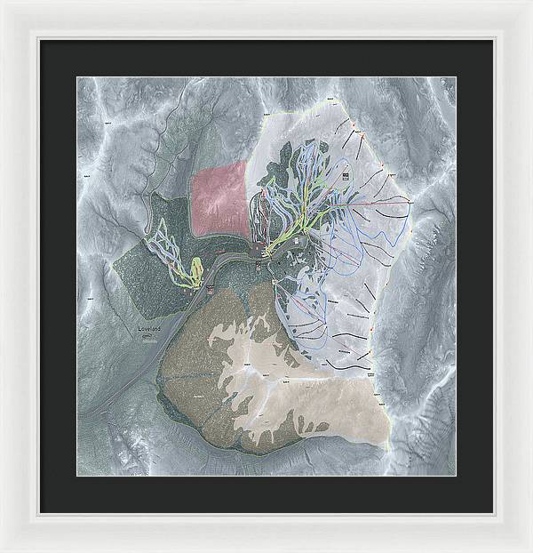 Loveland Ski Trail Map - Framed Print - Powderaddicts