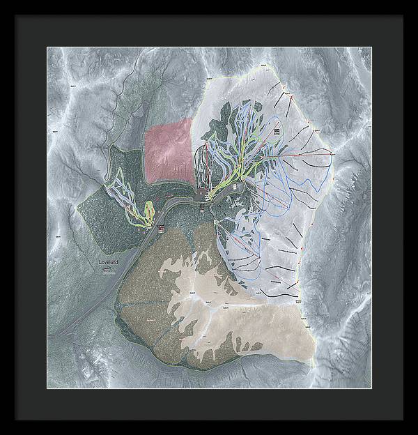 Loveland Ski Trail Map - Framed Print - Powderaddicts