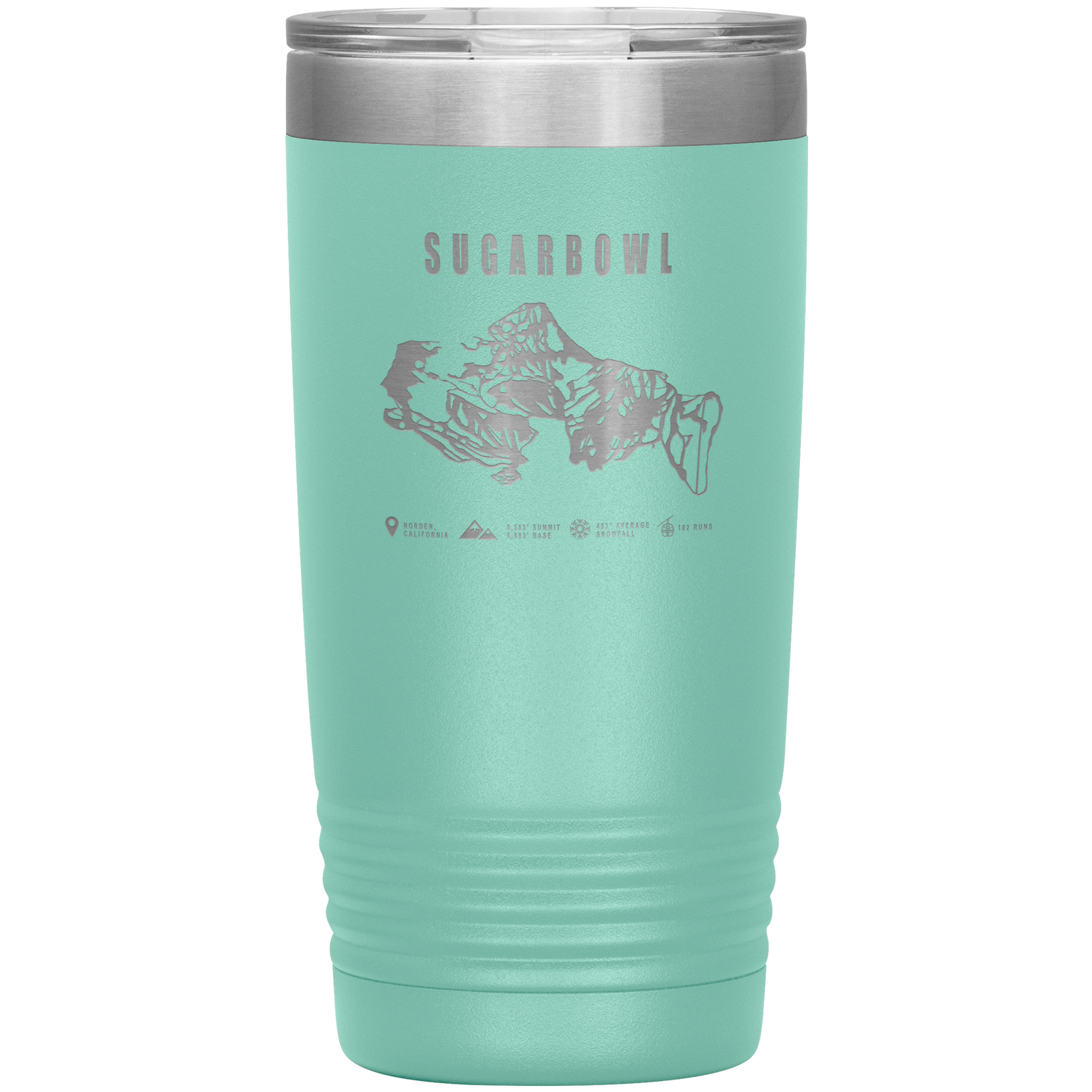 Sugarbowl, California Ski Trail Map 20oz Tumbler - Powderaddicts
