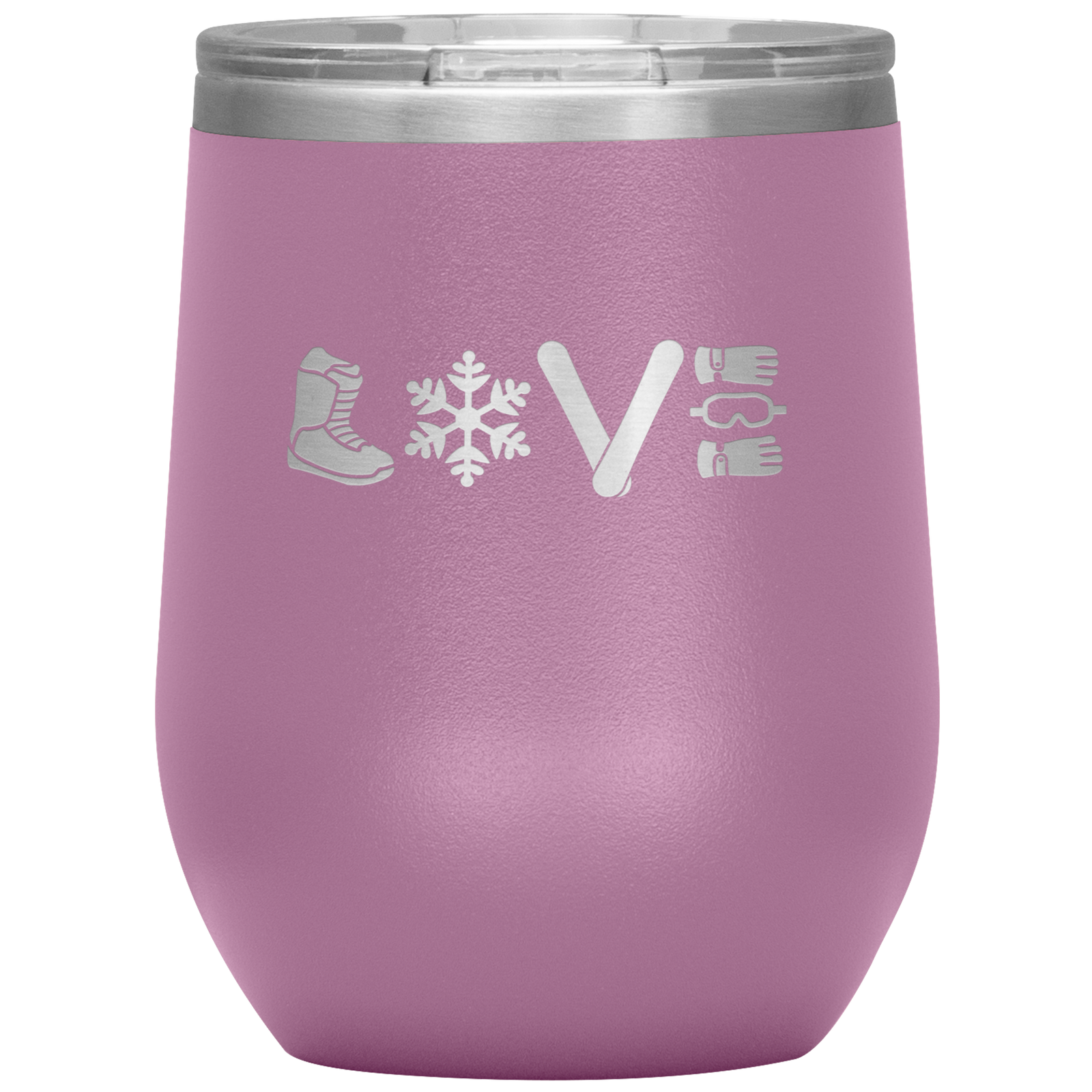 Love Snowboard Symbols Wine 12oz Tumbler - Powderaddicts
